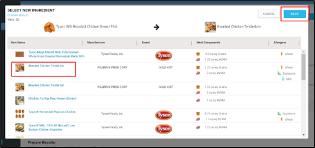 Administrator - Recipe Ingredient Swap – InTEAM - Help Center